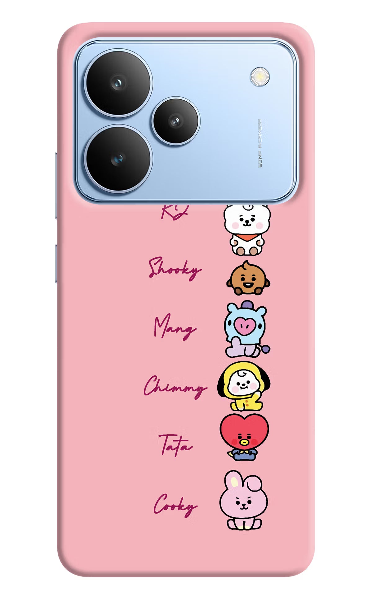 BTS names Realme P4 Hard Case Back Cover by Casekaro