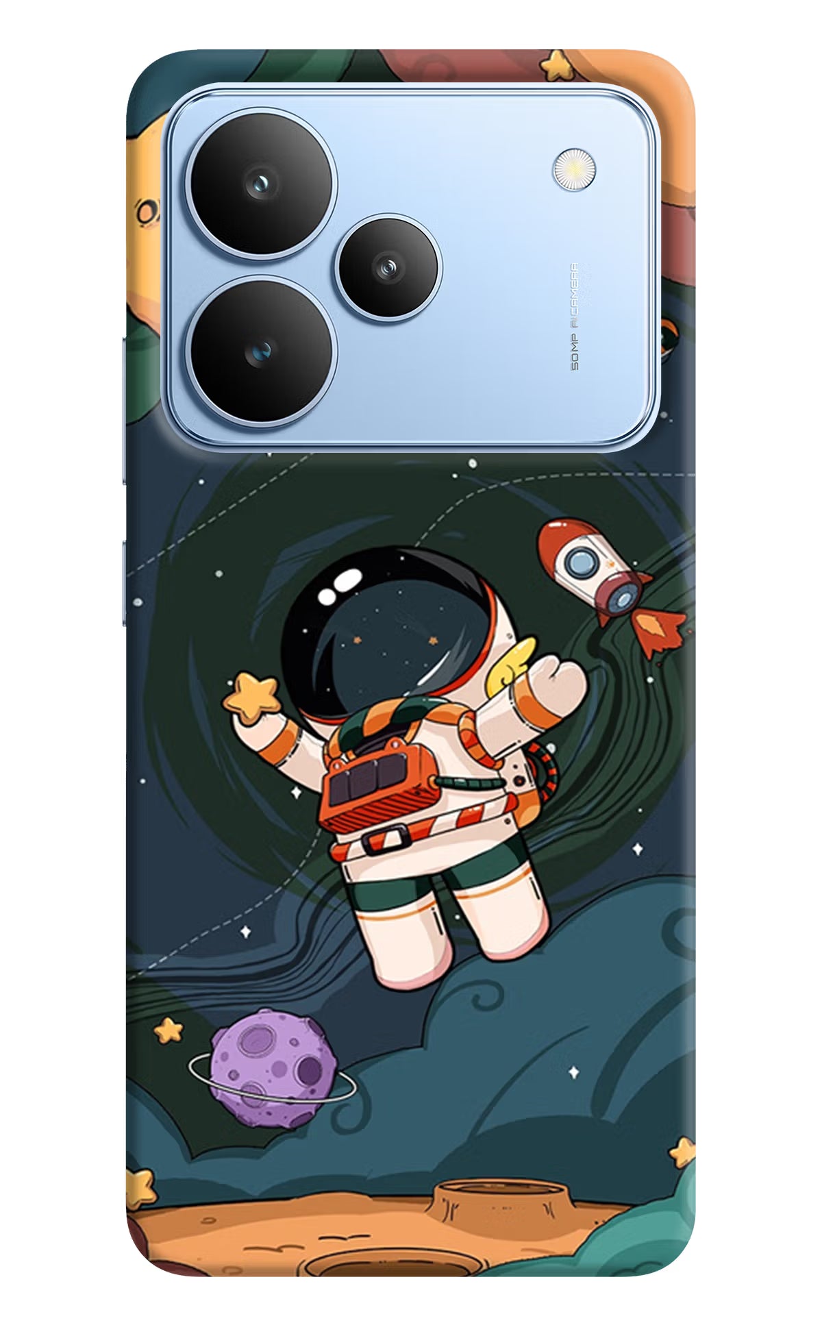 Cartoon Astronaut Realme P4 Hard Case Back Cover by Casekaro