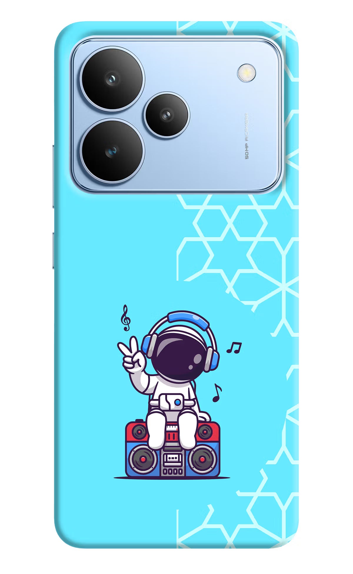 Cute Astronaut Chilling Realme P4 Hard Case Back Cover by Casekaro