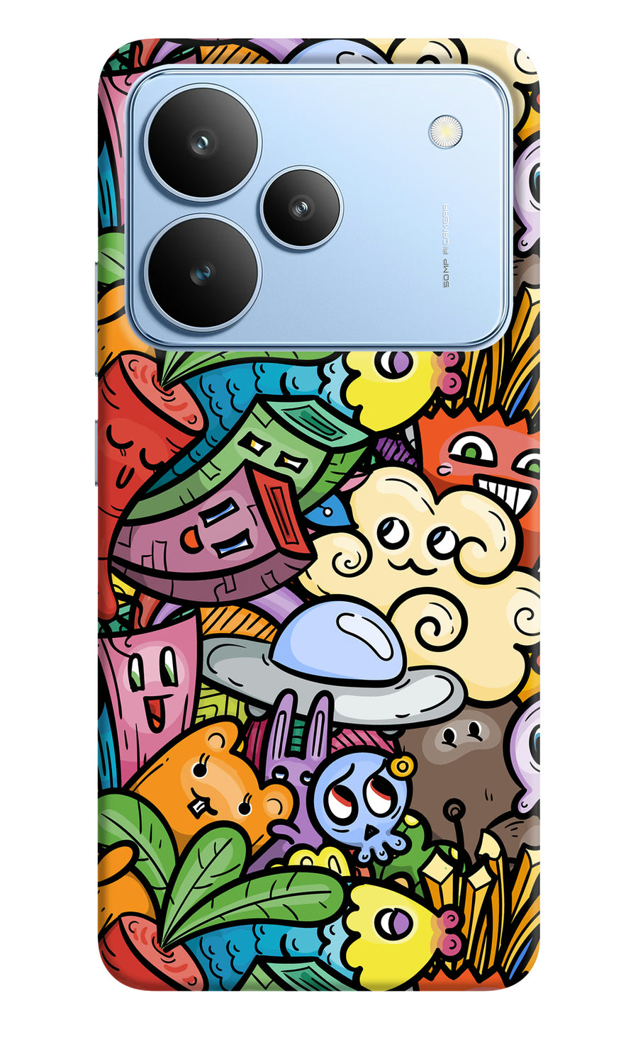 Veggie Doodle Realme P4 Back Cover, Hard case