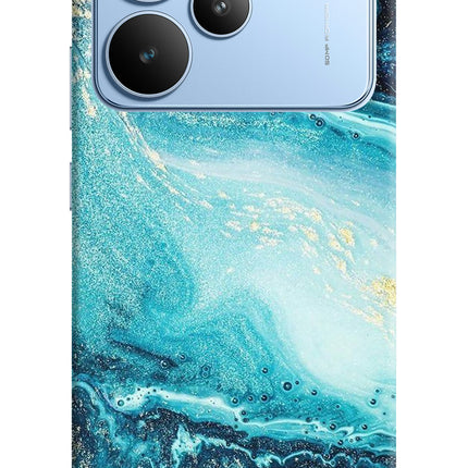 Blue Glitter Marble Realme P4 Hard Case Back Cover by Casekaro