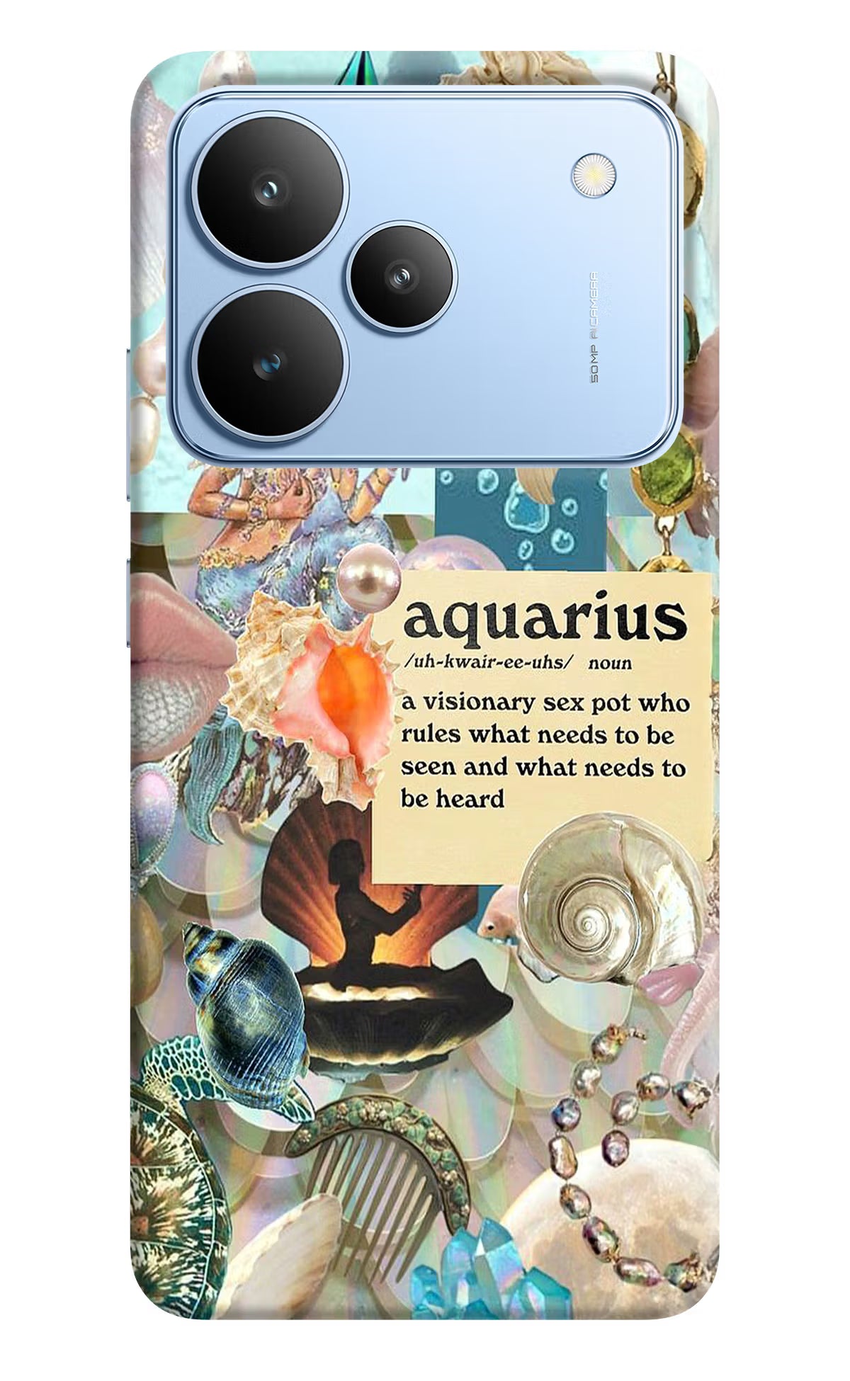 Aquarius Zodiac Realme P4 Hard Case Back Cover by Casekaro