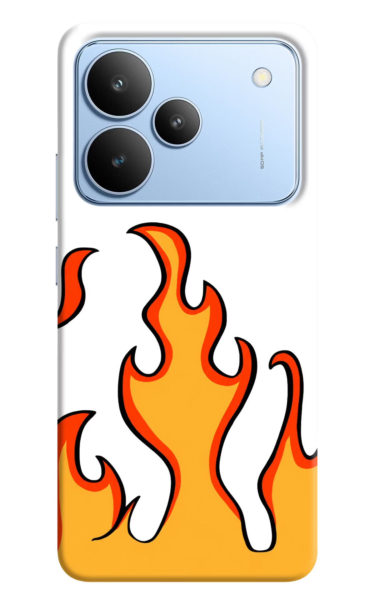 Fired Up – White Realme P4 Hard Case Back Cover by Casekaro