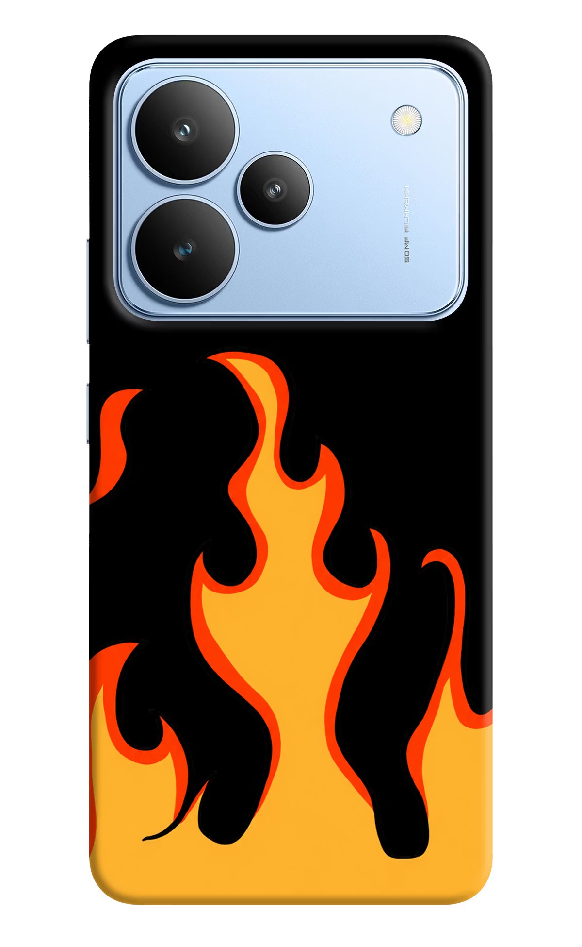 Fired Up – Black Realme P4 Hard Case Back Cover by Casekaro