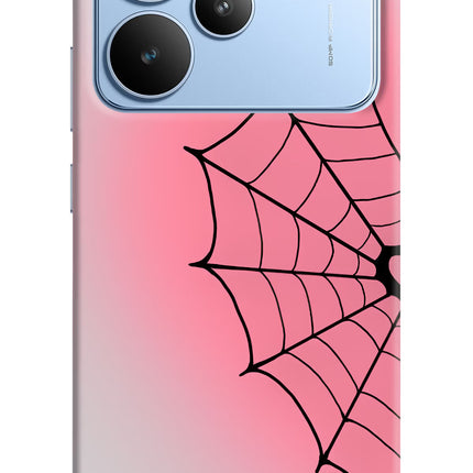 Pink Web Realme P4 Hard Case Back Cover by Casekaro