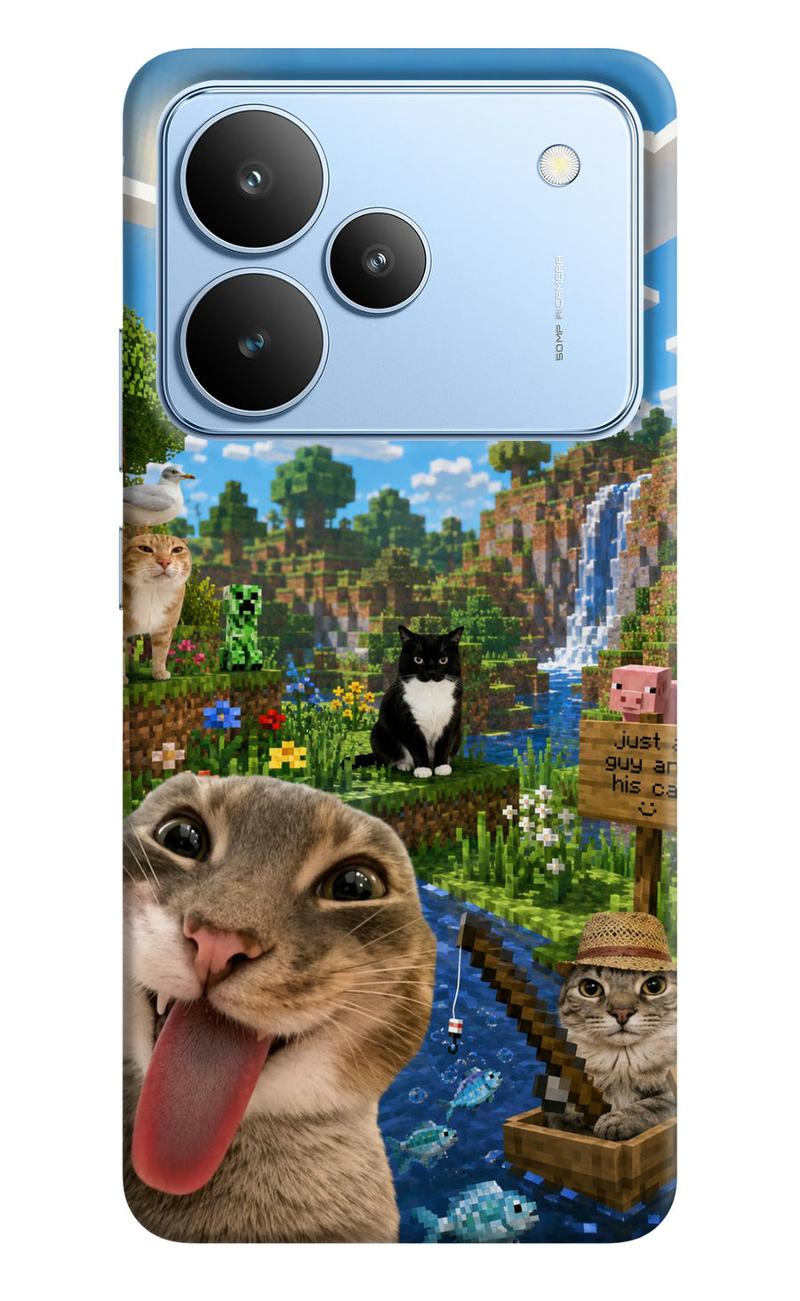 Minecraft Cat Chaos Realme P4 Back Cover, Hard case
