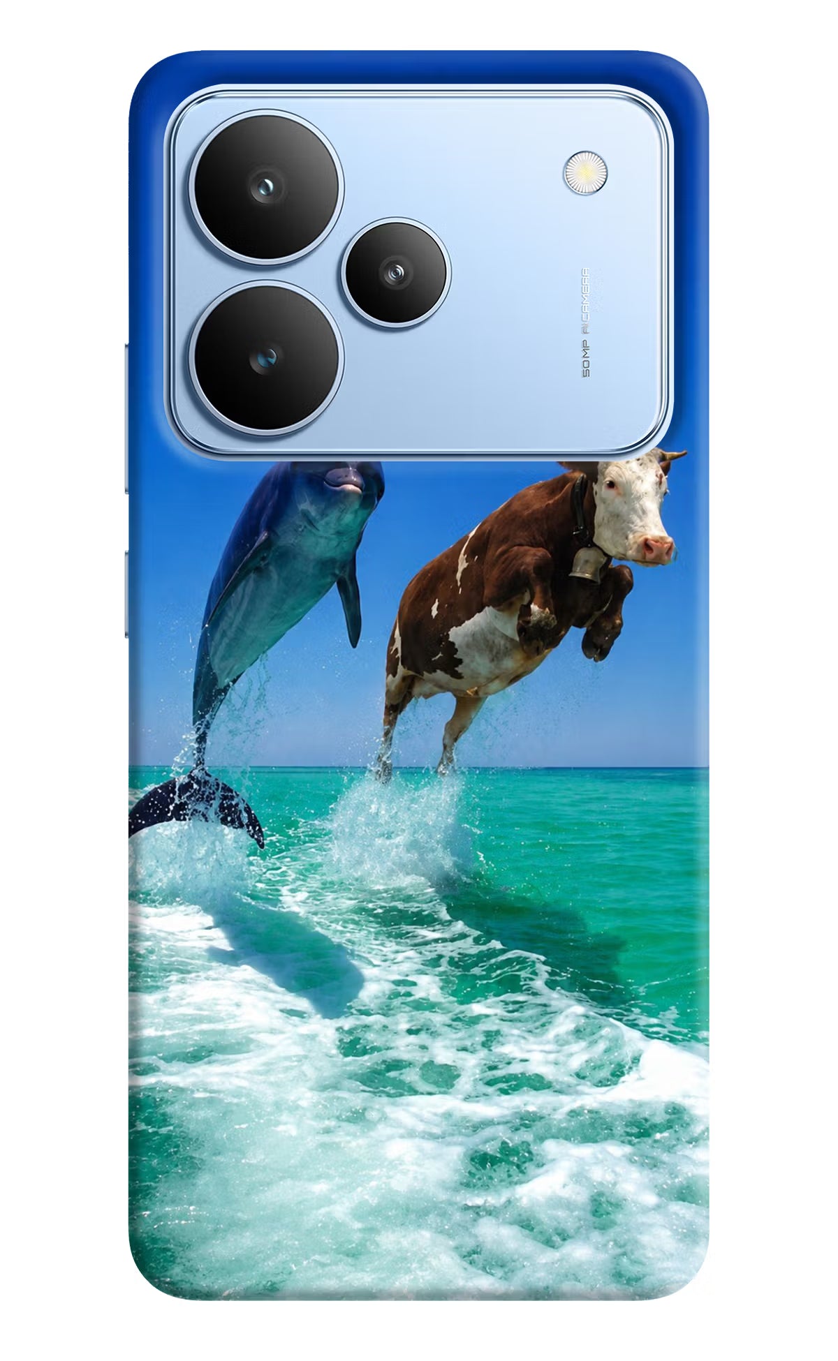 Dolphin vs Cow Realme P4 Hard Case Back Cover by Casekaro