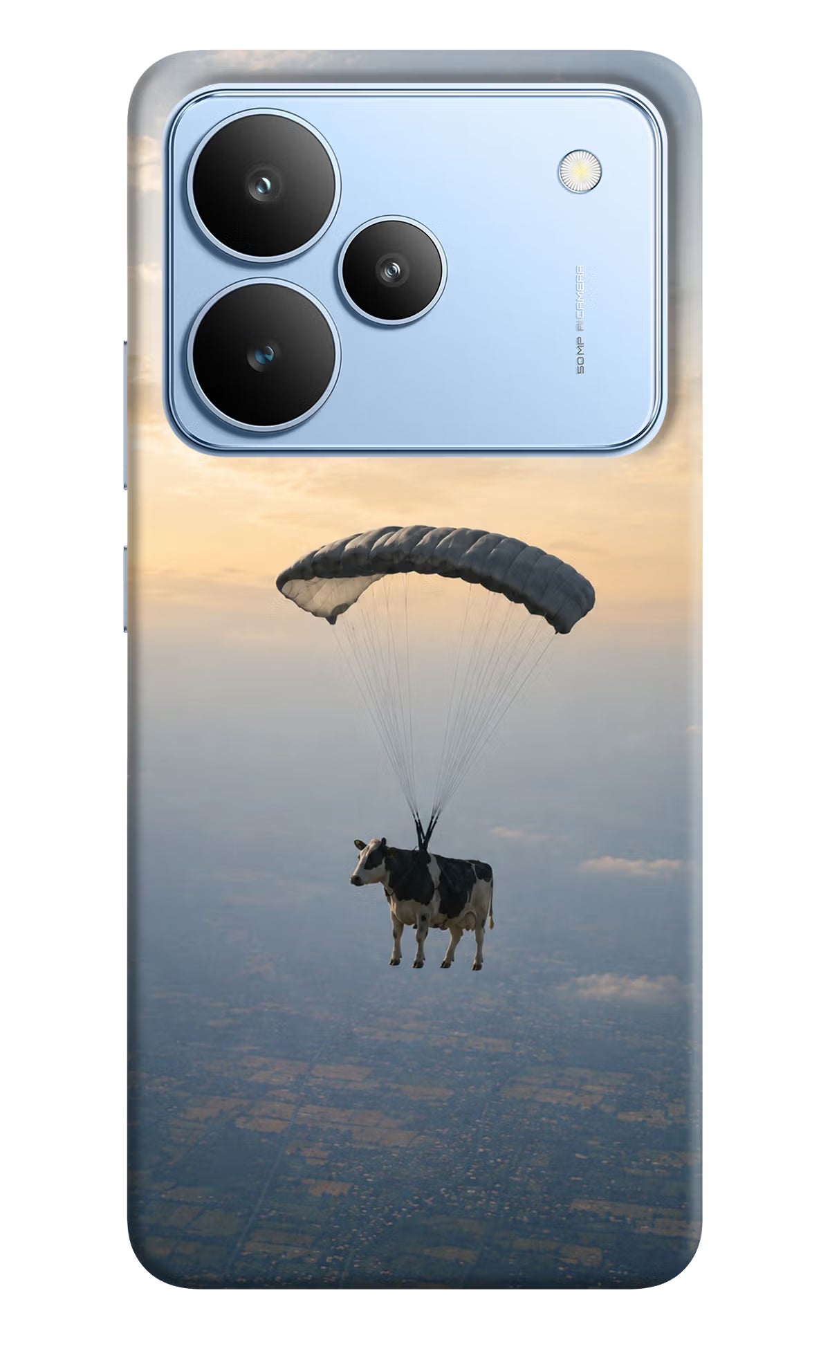 Skydiving Cow Realme P4 Hard Case Back Cover by Casekaro