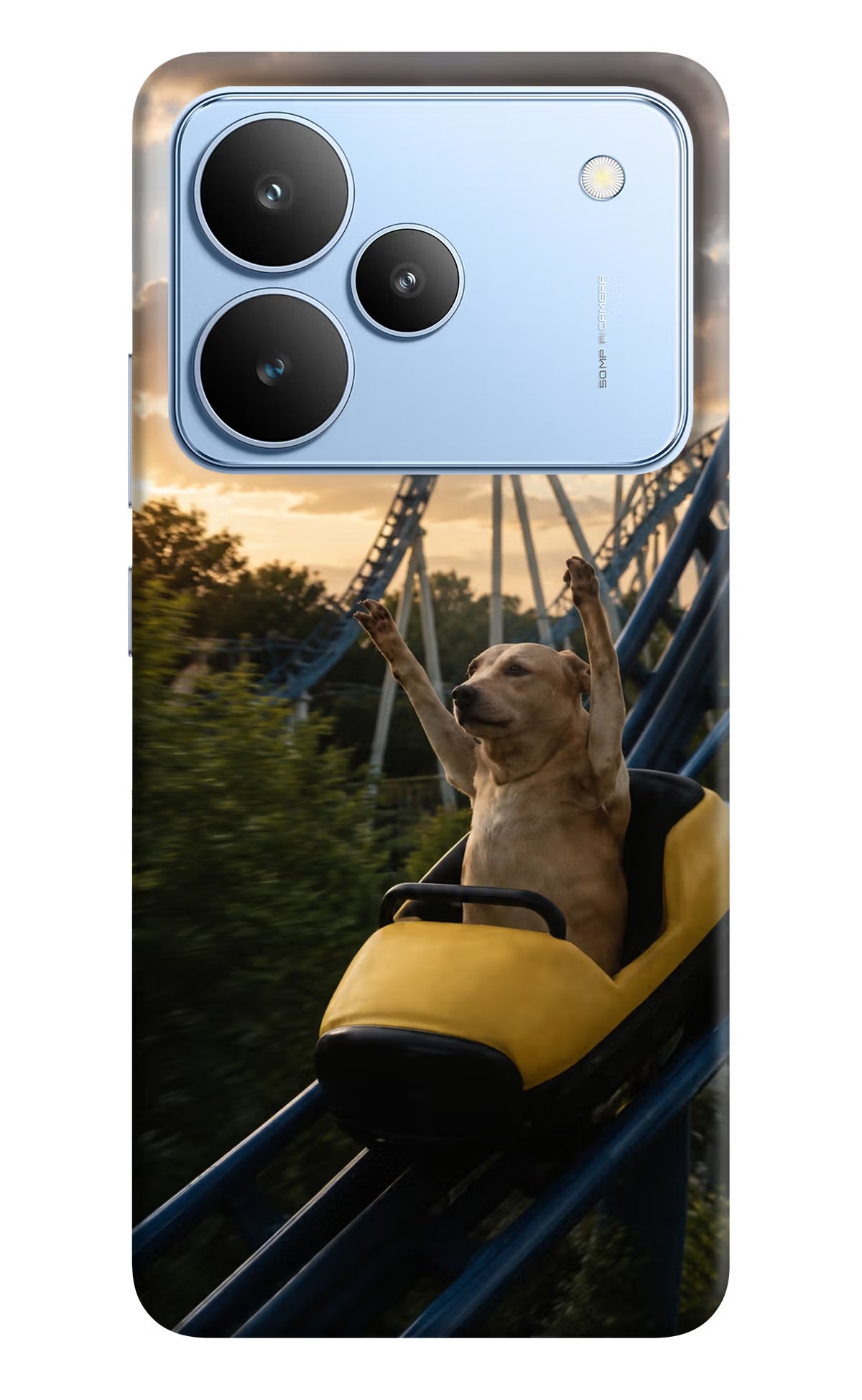 Rollercoaster Dog Realme P4 Hard Case Back Cover by Casekaro