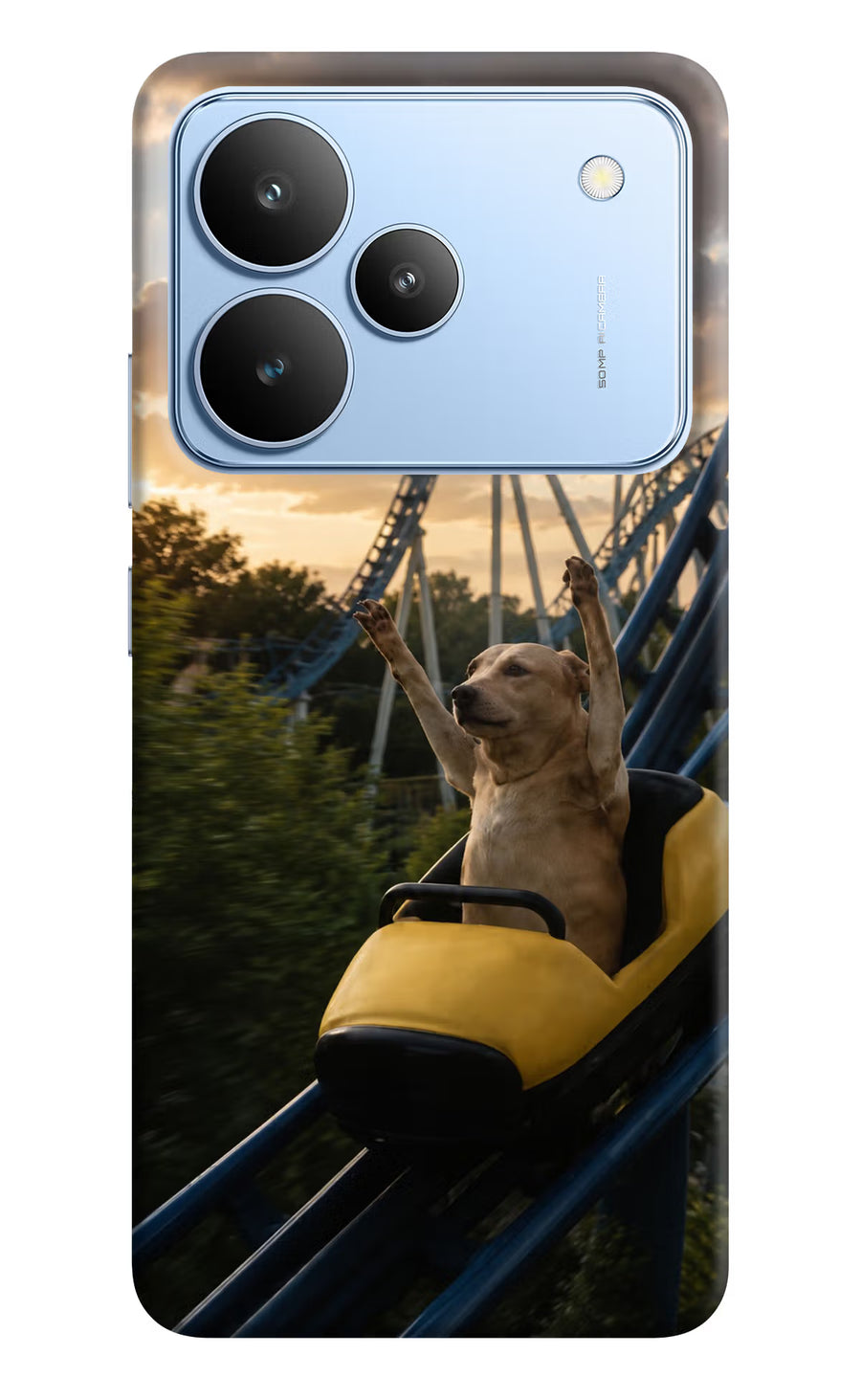 Rollercoaster Dog Realme P4 Back Cover, Hard case