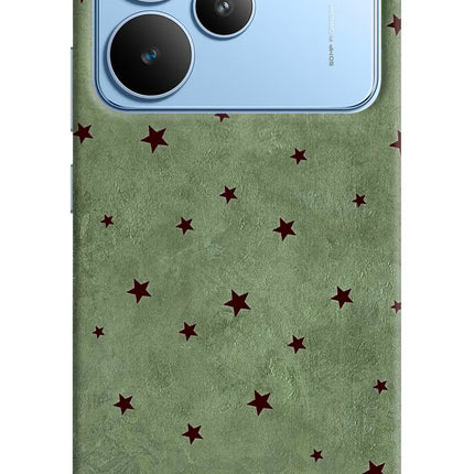 Green Stars Realme P4 Hard Case Back Cover by Casekaro