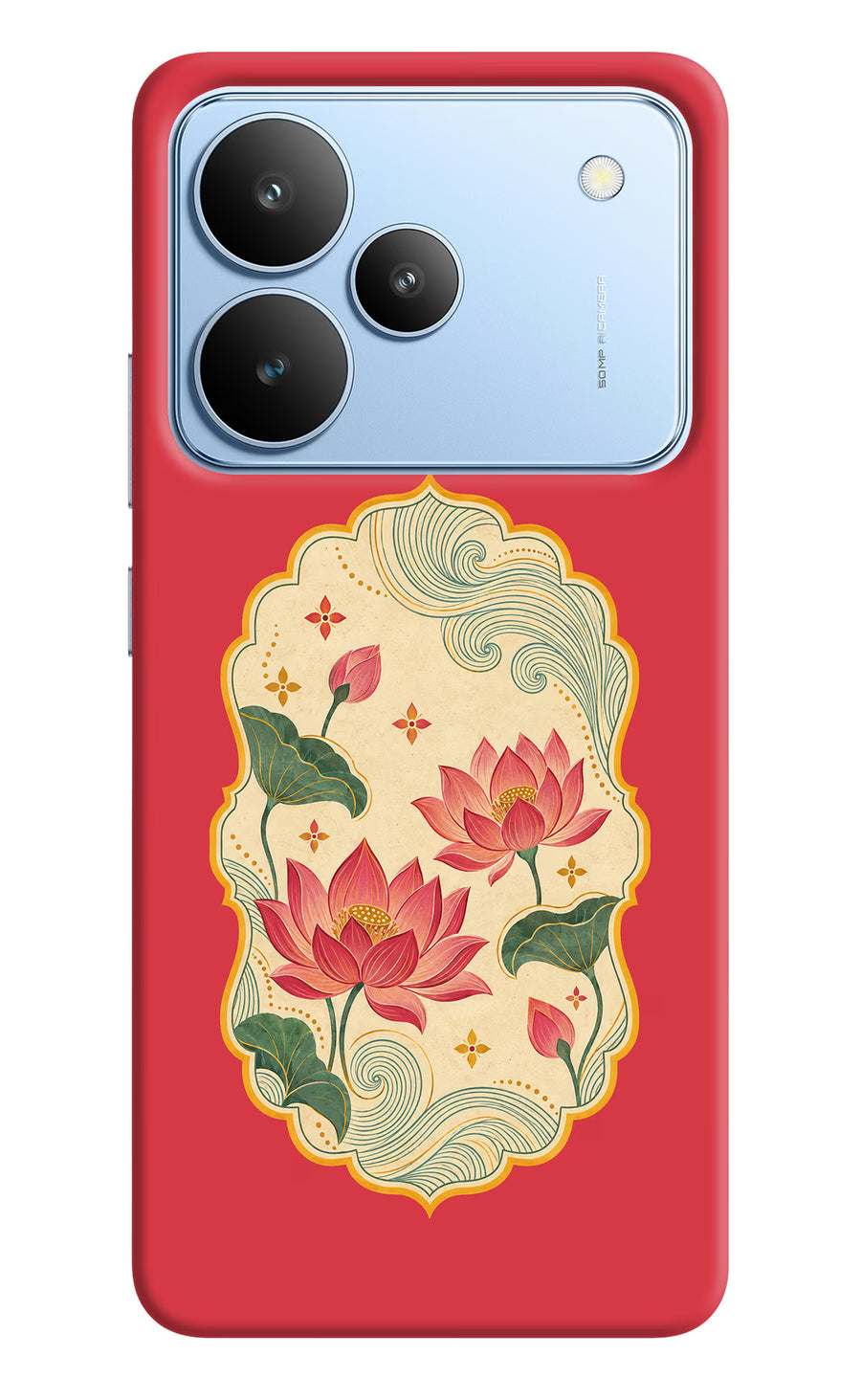 Pink Lotus Realme P4 Back Cover, Hard case