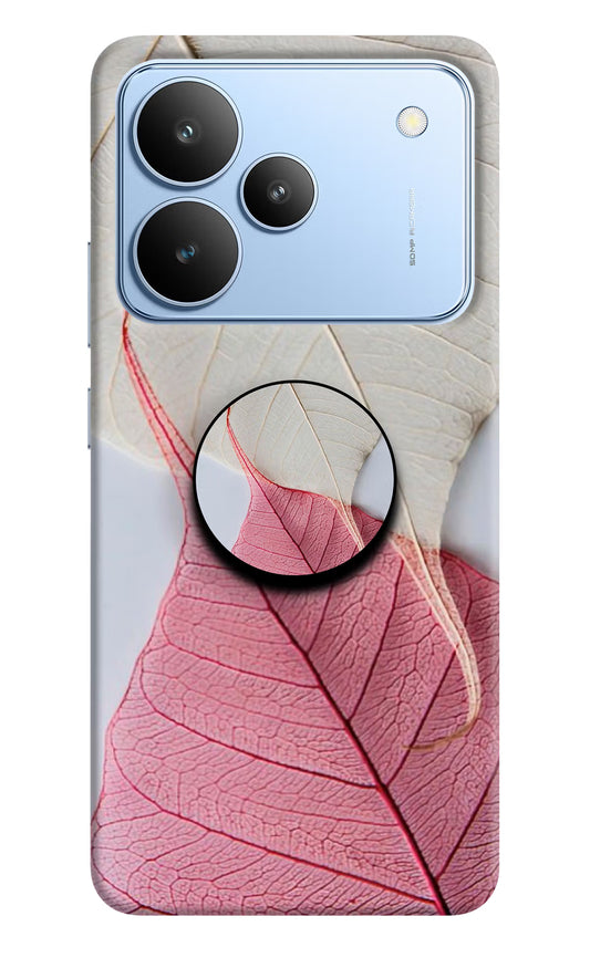 White Pink Leaf Realme P4 Pop Case by Casekaro