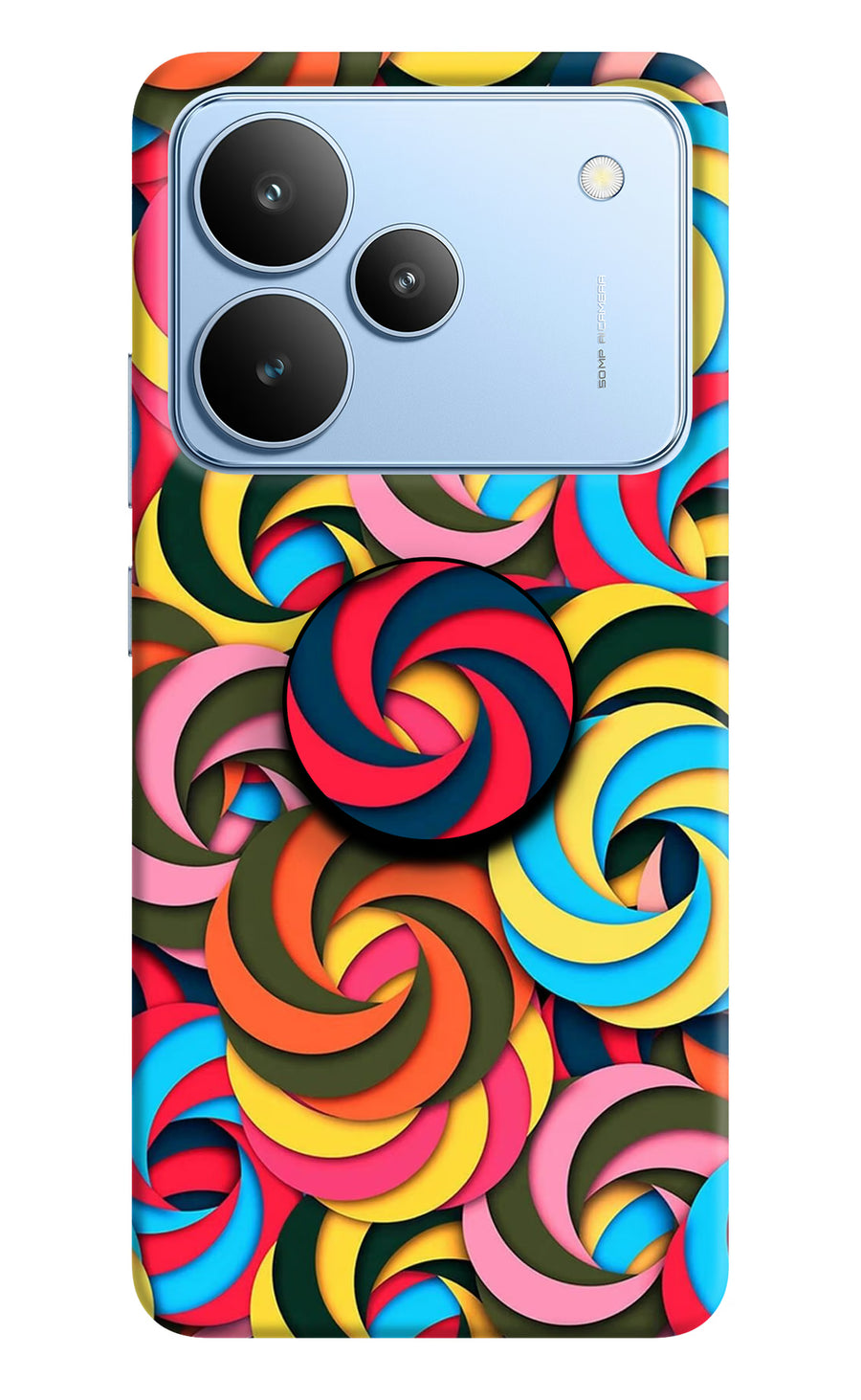 Spiral Pattern Realme P4 Pop Case, Hard case