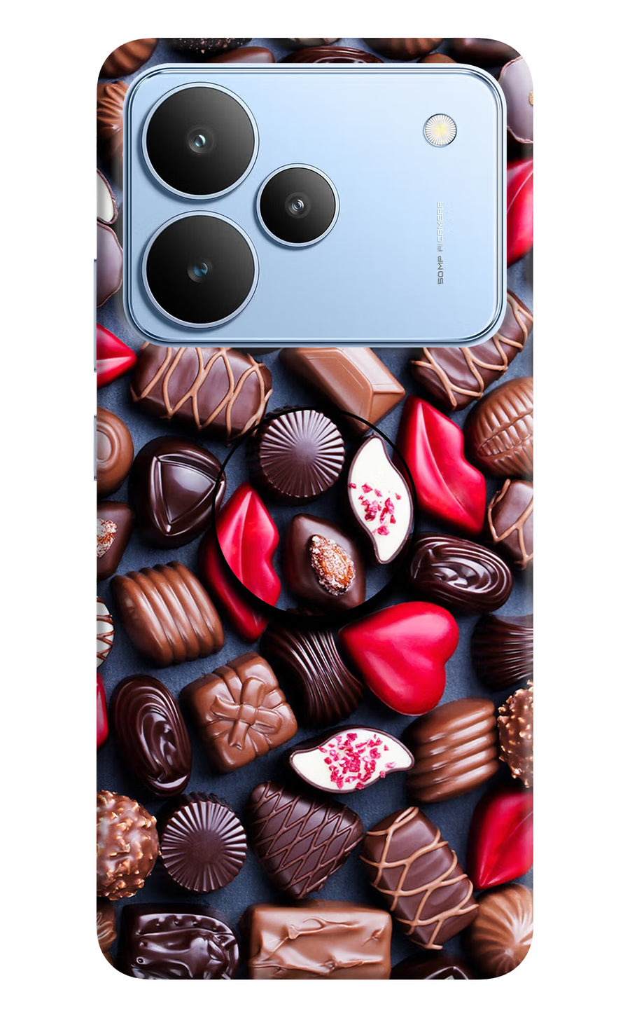 Chocolates Realme P4 Pop Case, Hard case