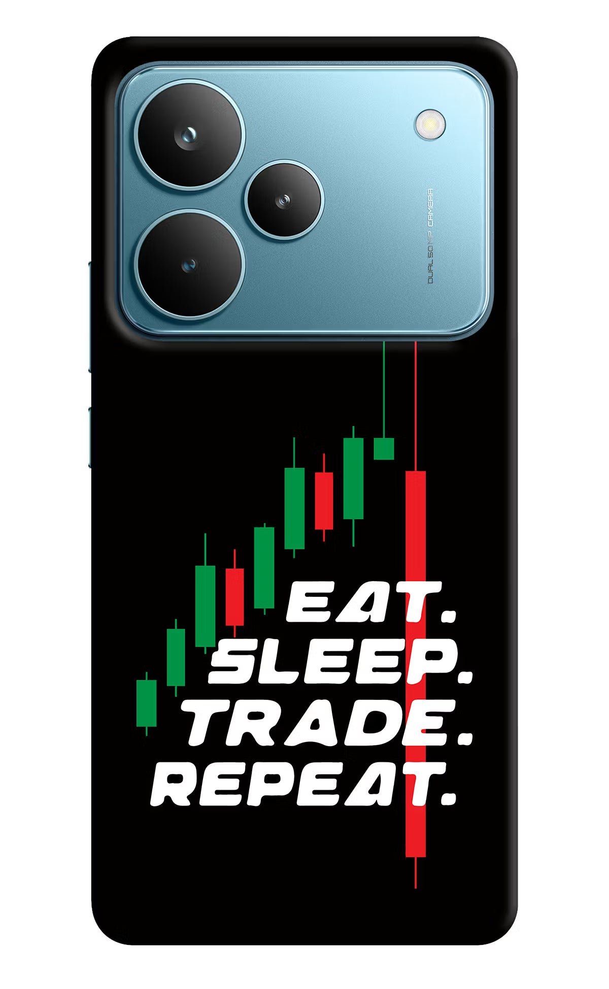 Eat Sleep Trade Repeat Realme P4 Pro Hard Case Back Cover by Casekaro