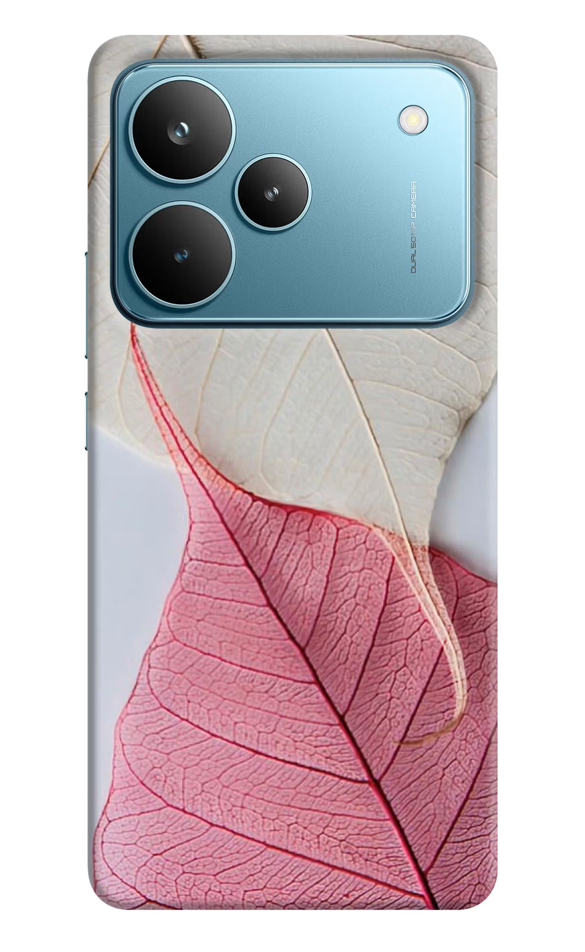 White Pink Leaf Realme P4 Pro Hard Case Back Cover by Casekaro