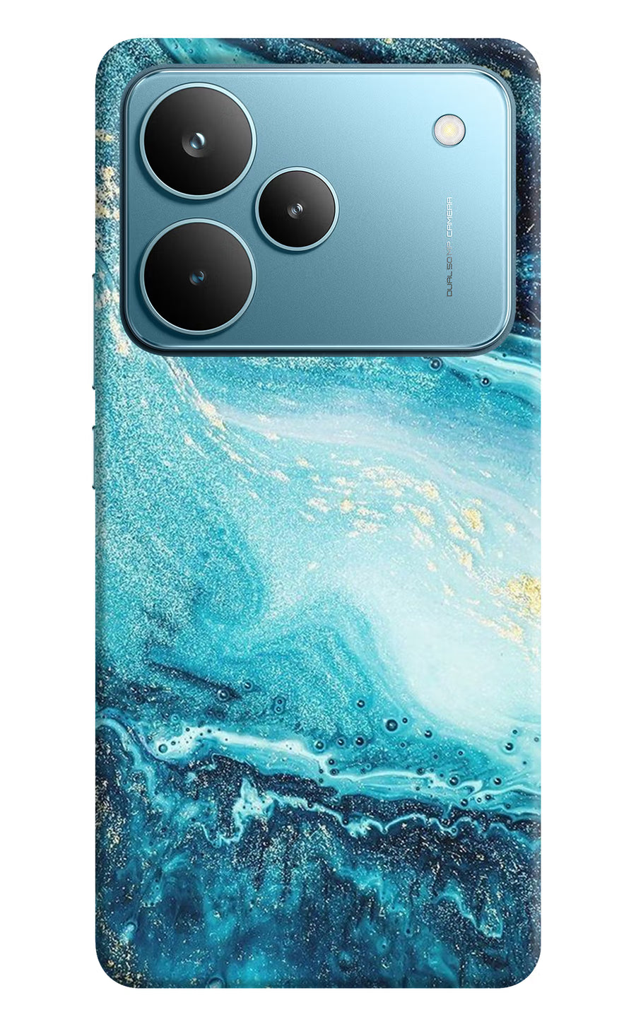 Blue Glitter Marble Realme P4 Pro Back Cover, Hard case