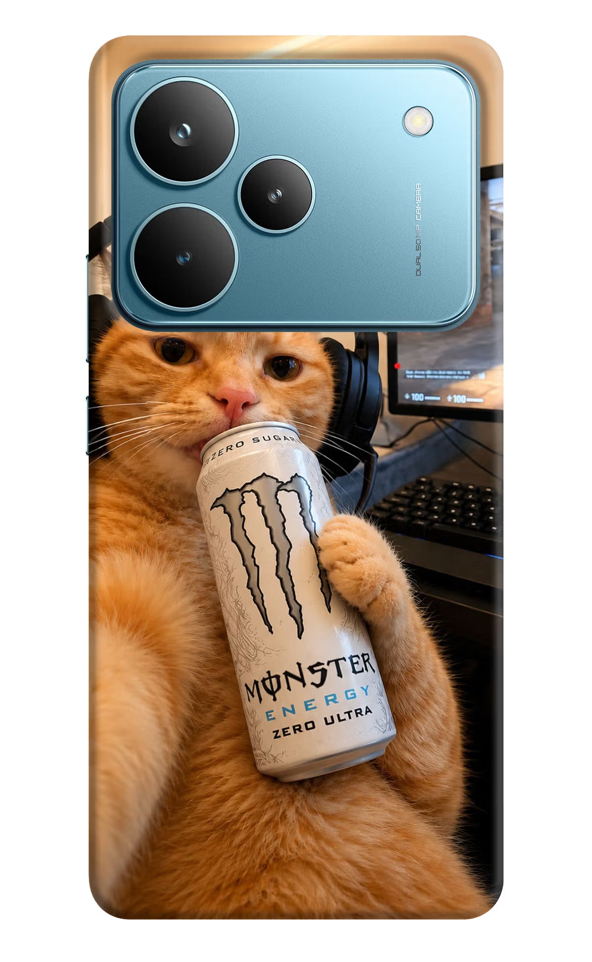 Gamer Cat Energy Realme P4 Pro Back Cover