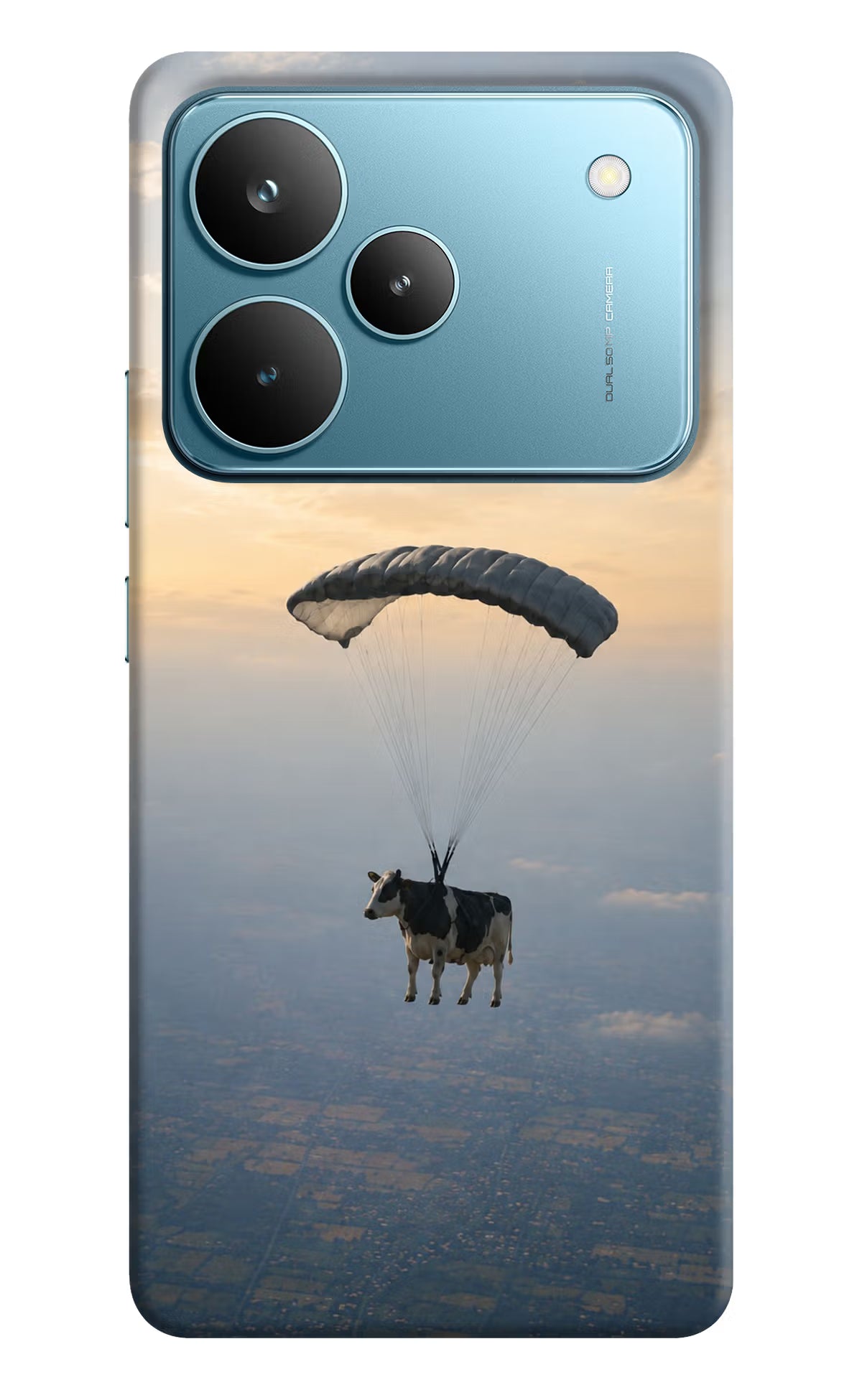 Skydiving Cow Realme P4 Pro Back Cover