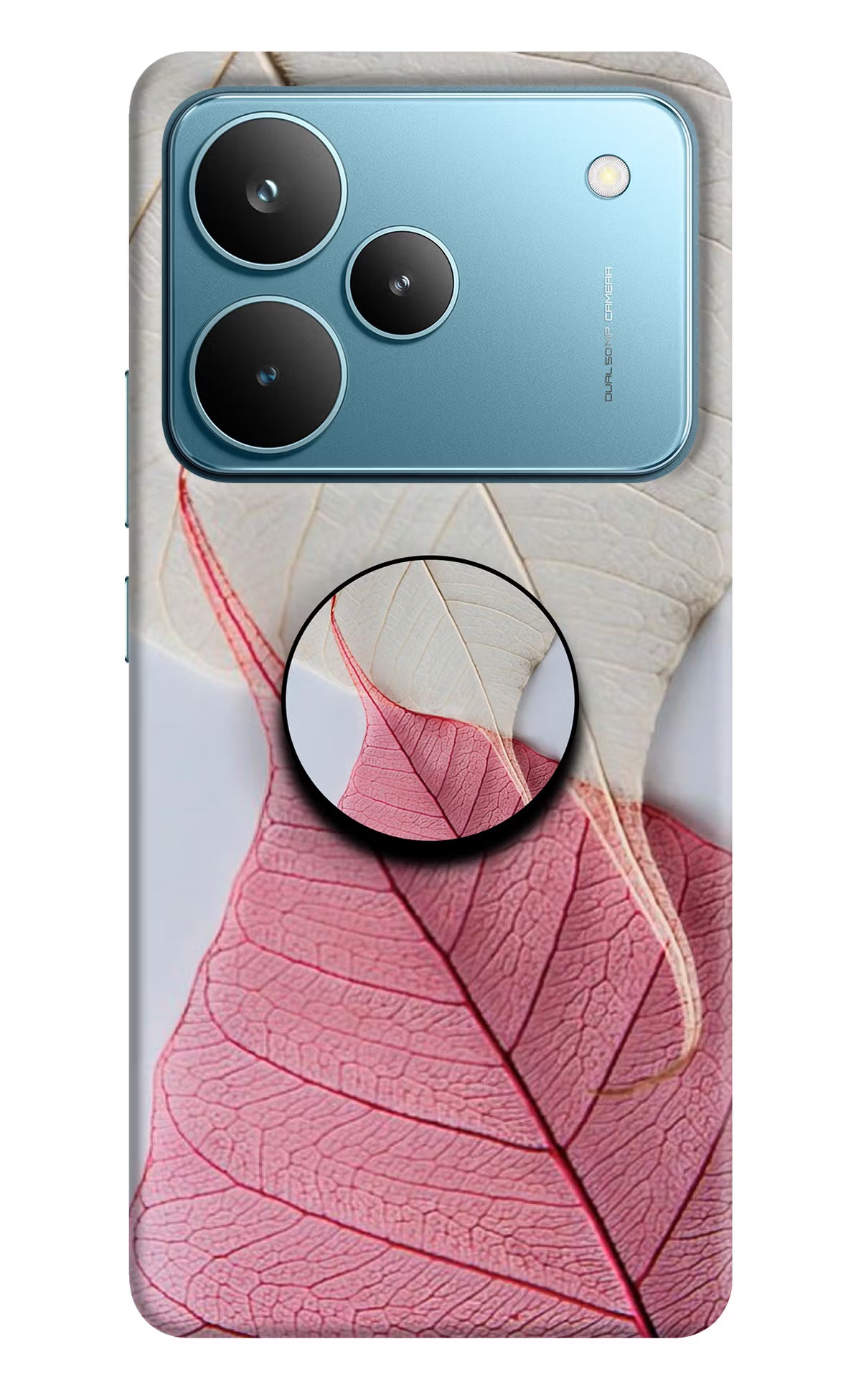 White Pink Leaf Realme P4 Pro Pop Case by Casekaro