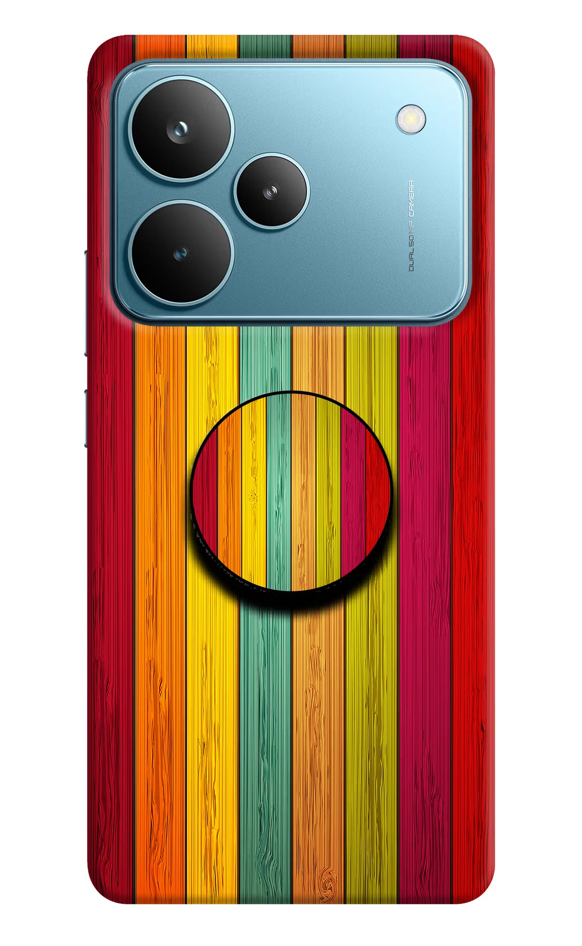 Multicolor Wooden Realme P4 Pro Pop Case by Casekaro