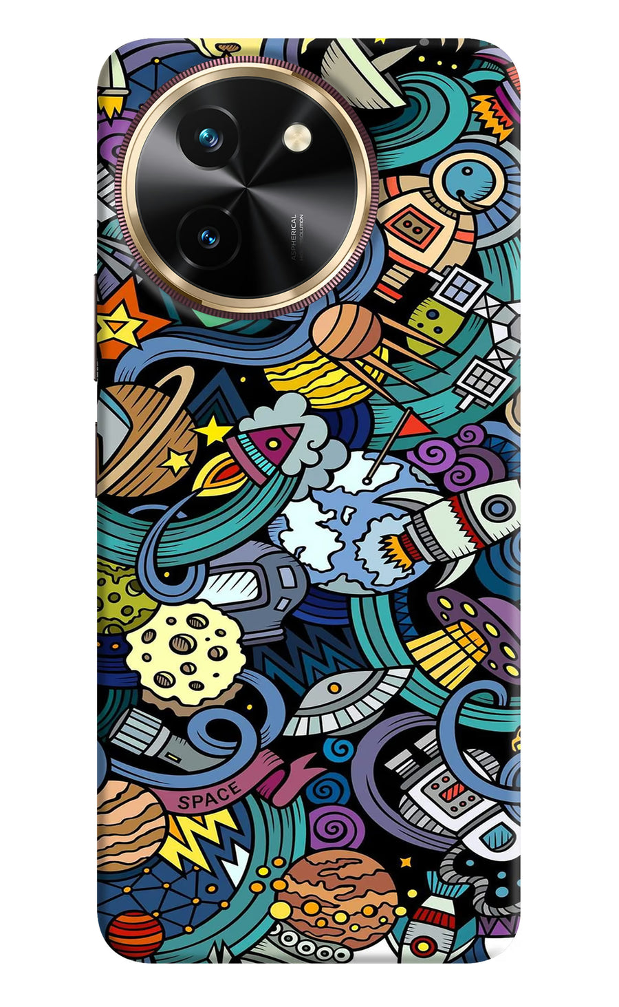 Space Abstract Vivo T3x Back Cover, Hard case