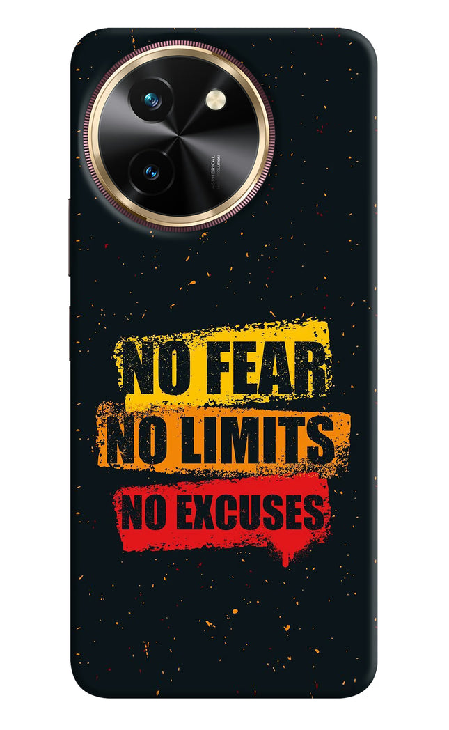 No Fear No Limits No Excuse Vivo T3x Hard Case Back Cover by Casekaro