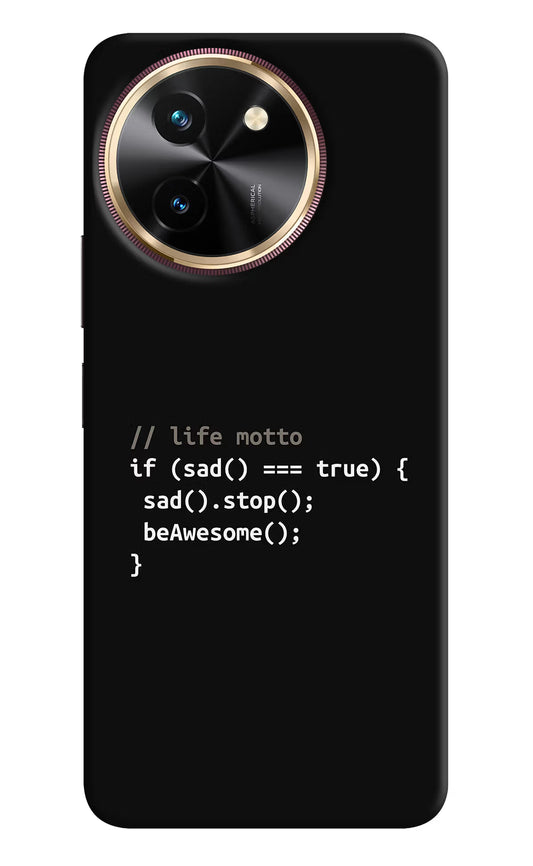 Life Motto Code Vivo T3x Hard Case Back Cover by Casekaro