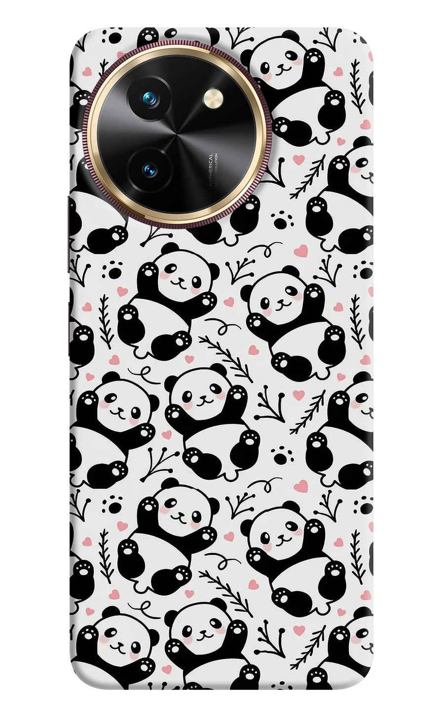 Cute Panda Vivo T3x Back Cover, Hard case