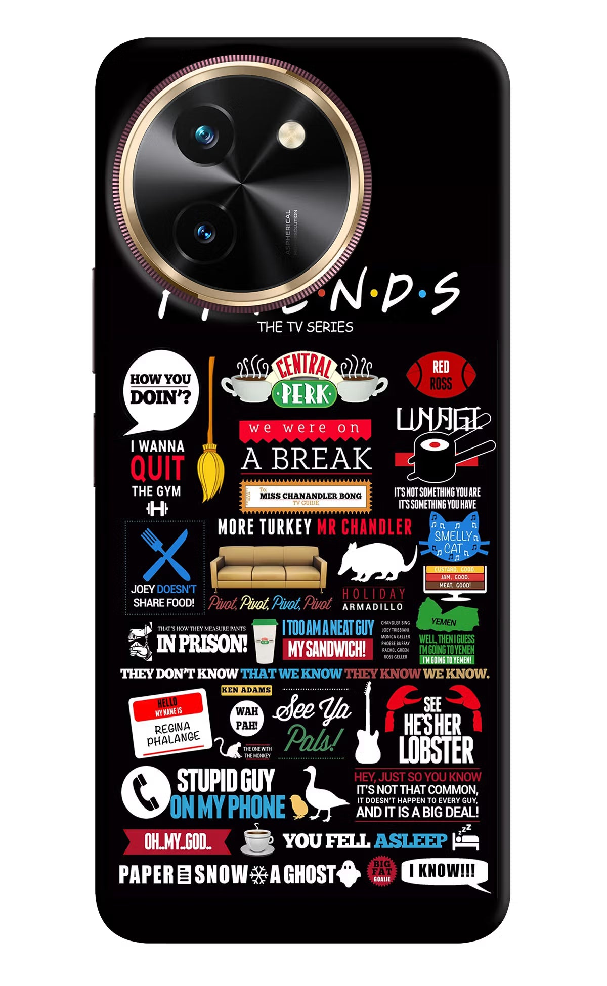 FRIENDS Vivo T3x Hard Case Back Cover by Casekaro
