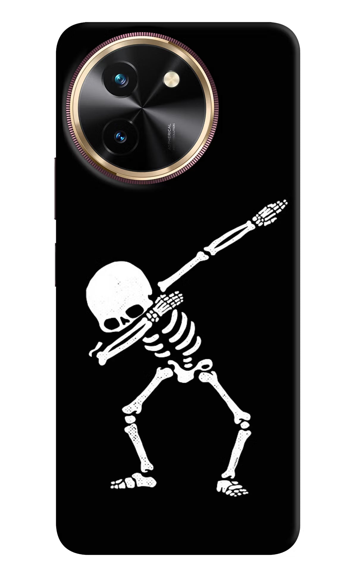 Dabbing Skeleton Art Vivo T3x Hard Case Back Cover by Casekaro