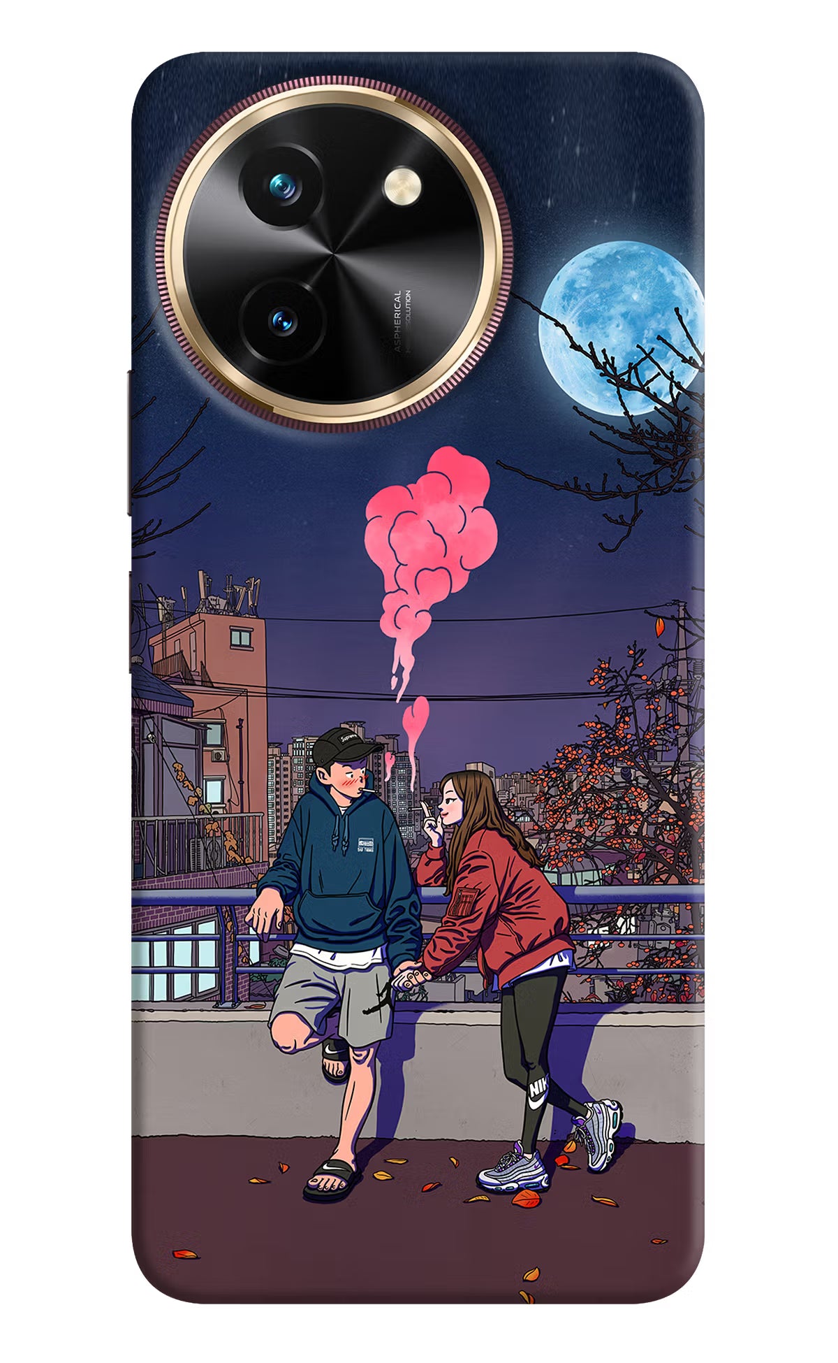 Chilling Couple Vivo T3x Hard Case Back Cover by Casekaro