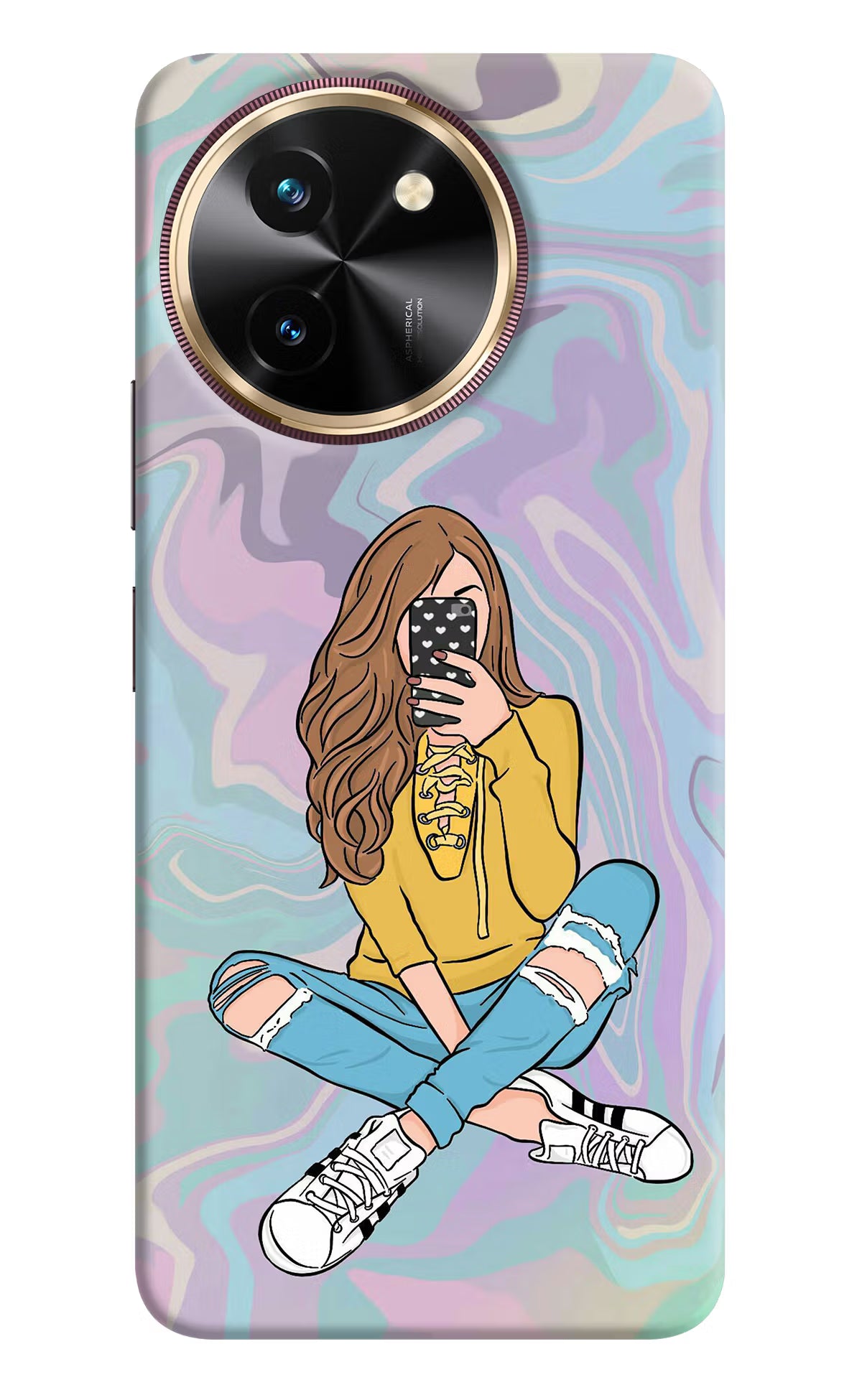 Selfie Girl Vivo T3x Hard Case Back Cover by Casekaro