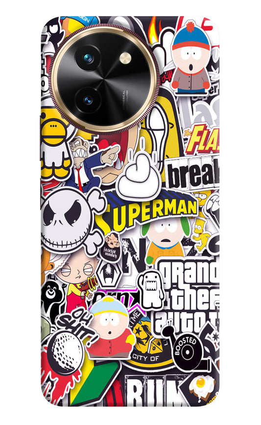 Sticker Bomb Vivo T3x Hard Case Back Cover by Casekaro