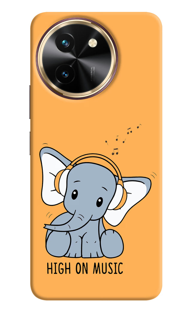 High On Music Vivo T3x Hard Case Back Cover by Casekaro