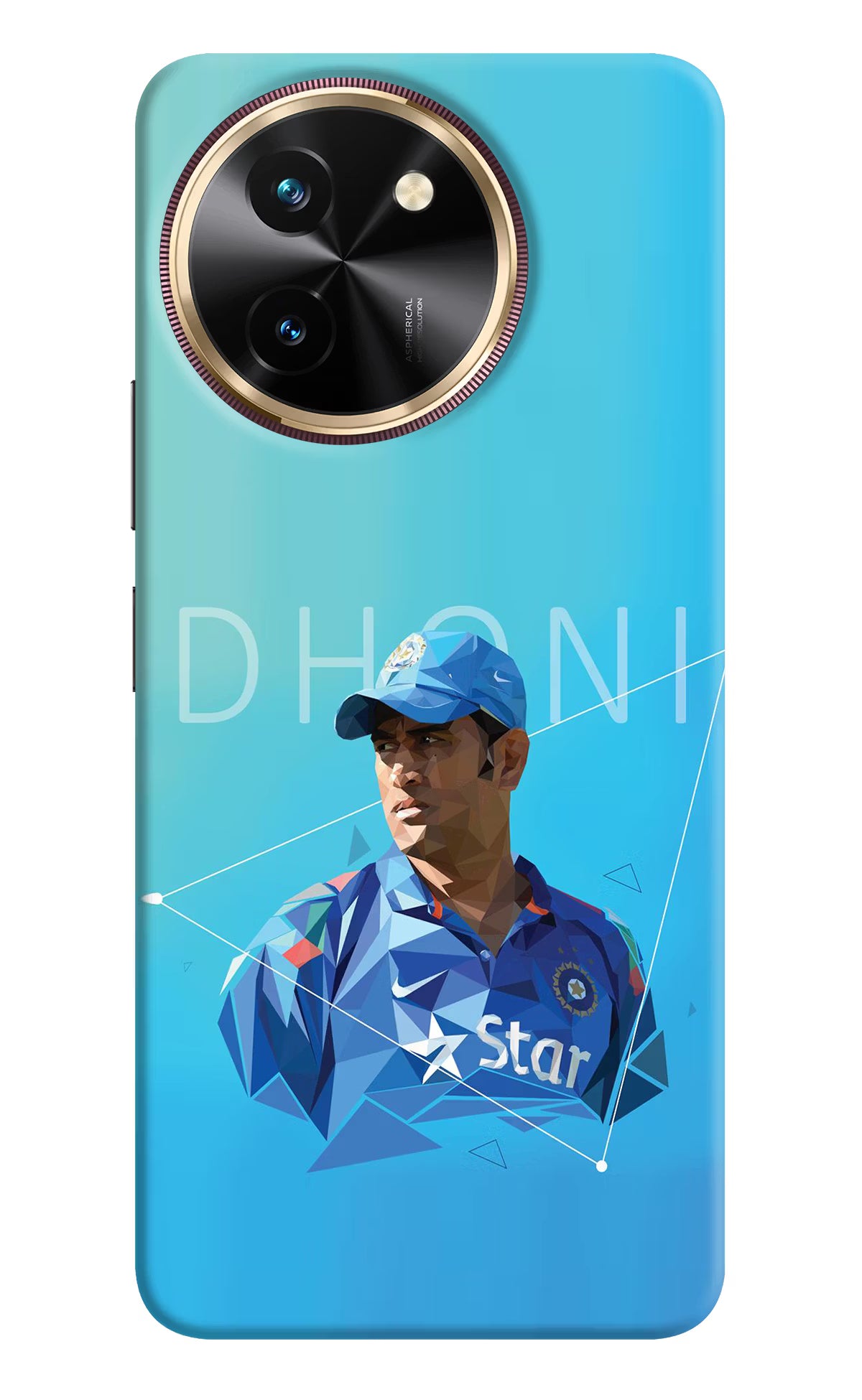 Dhoni Artwork Vivo T3x Hard Case Back Cover by Casekaro