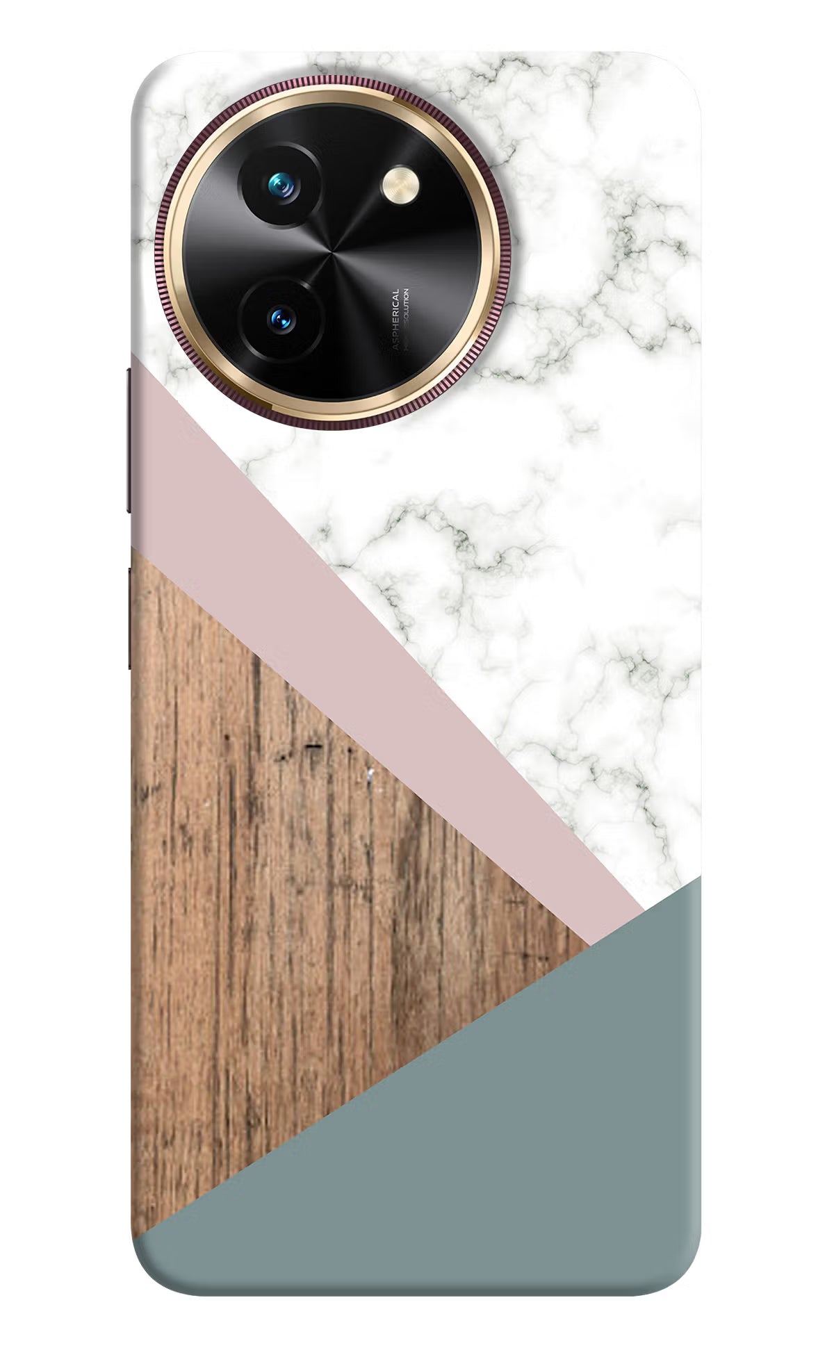 Marble wood Abstract Vivo T3x Hard Case Back Cover by Casekaro