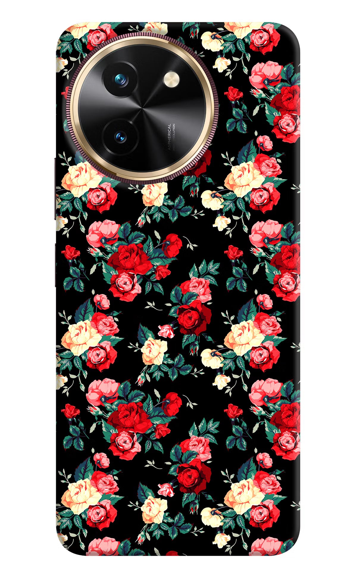 Rose Pattern Vivo T3x Hard Case Back Cover by Casekaro