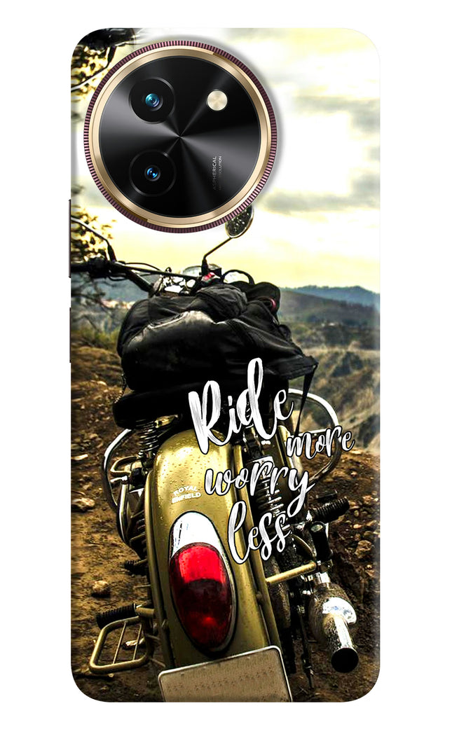 Ride More Worry Less Vivo T3x Hard Case Back Cover by Casekaro