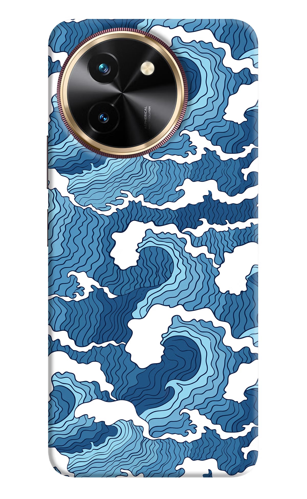 Blue Waves Vivo T3x Hard Case Back Cover by Casekaro