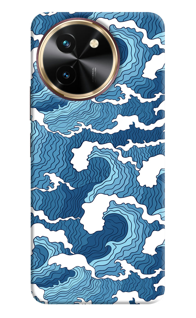 Blue Waves Vivo T3x Hard Case Back Cover by Casekaro