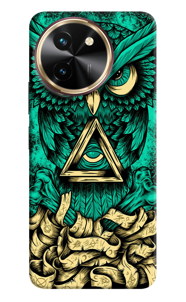 Green Owl Vivo T3x Hard Case Back Cover by Casekaro