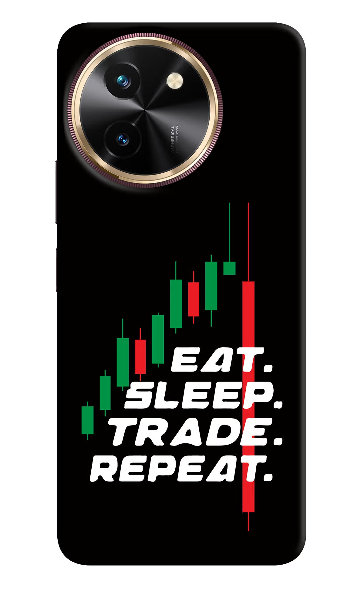 Eat Sleep Trade Repeat Vivo T3x Hard Case Back Cover by Casekaro