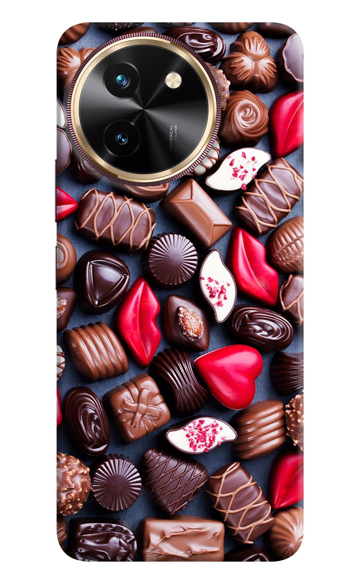 Chocolates Vivo T3x Hard Case Back Cover by Casekaro