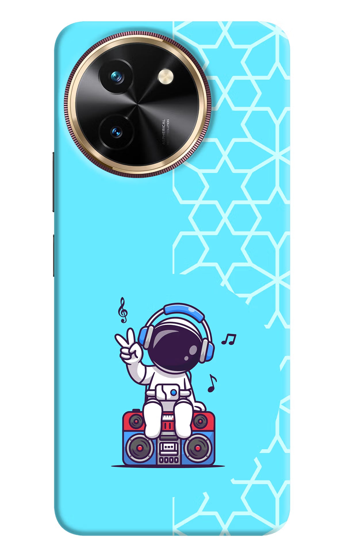 Cute Astronaut Chilling Vivo T3x Hard Case Back Cover by Casekaro