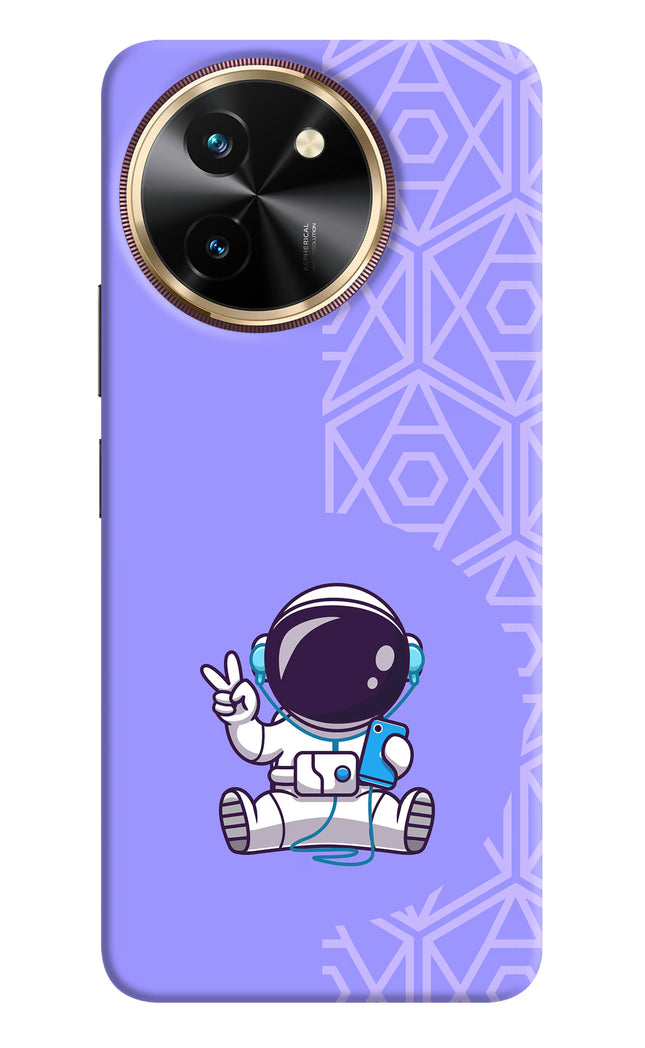 Cute Astronaut Chilling Vivo T3x Hard Case Back Cover by Casekaro