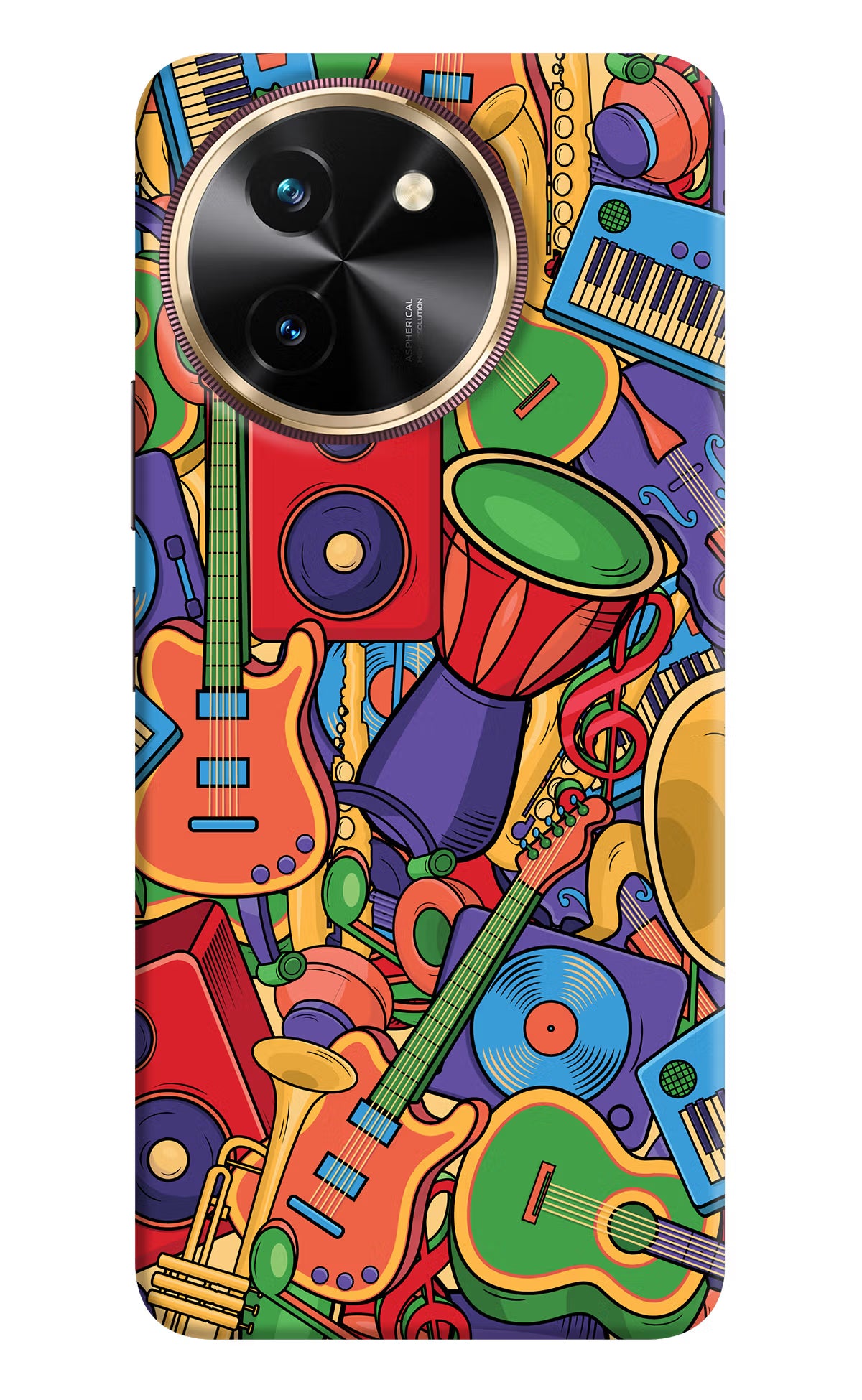 Music Instrument Doodle Vivo T3x Hard Case Back Cover by Casekaro