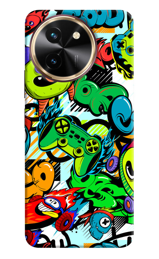 Game Doodle Vivo T3x Hard Case Back Cover by Casekaro