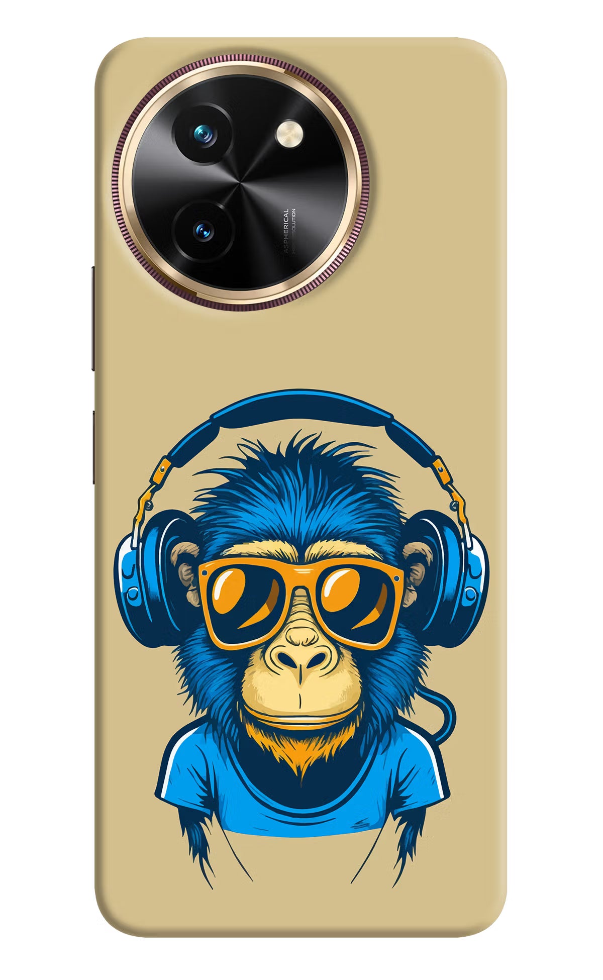 Monkey Headphone Vivo T3x Hard Case Back Cover by Casekaro